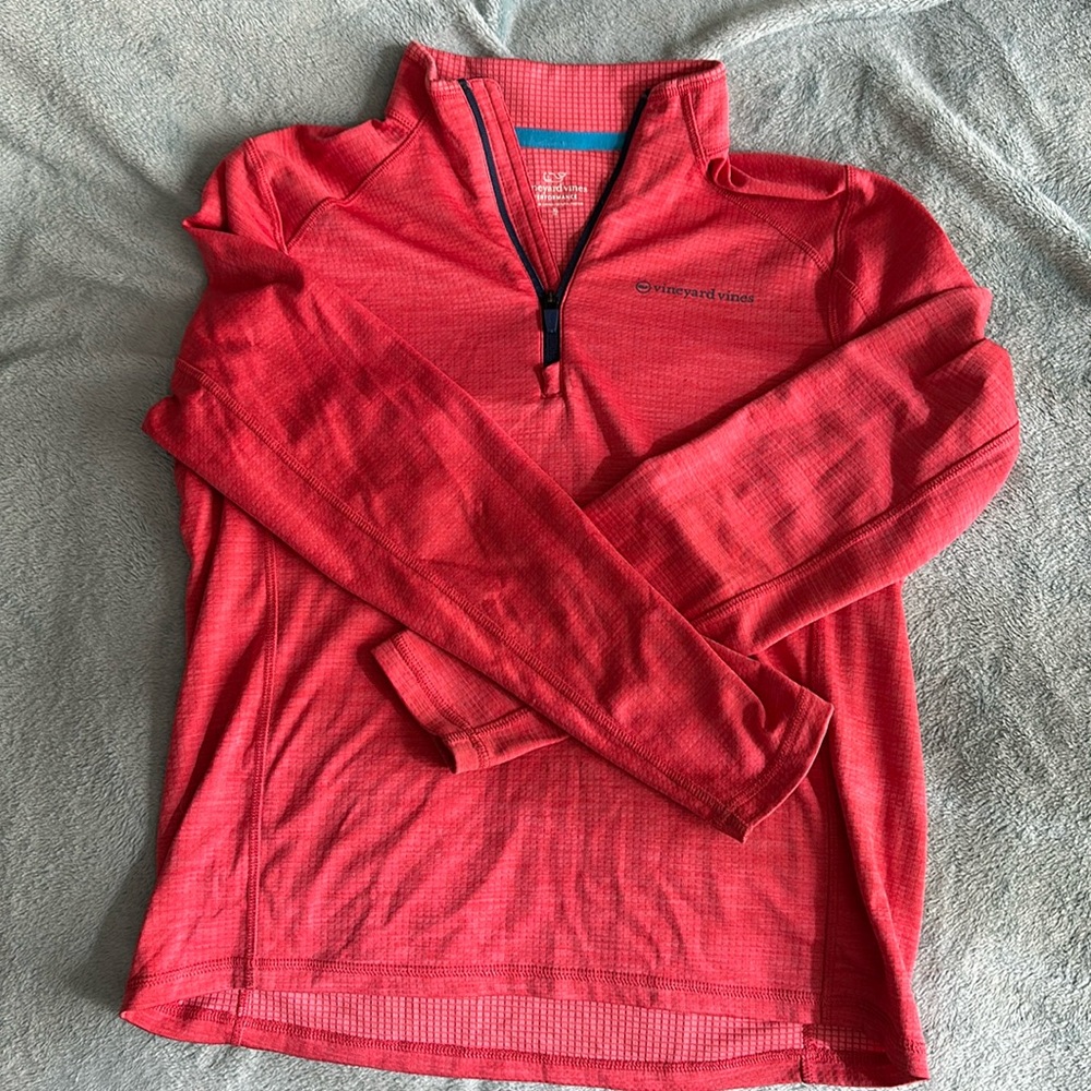 Vineyard vines boys 1/4 zip performance red